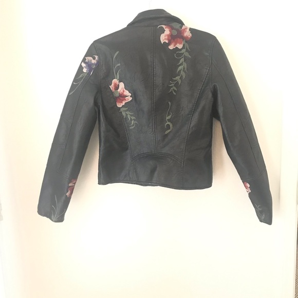 COPY - Vegan Leather Jacket with Embroidery - Picture 2 of 3